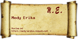 Medy Erika névjegykártya